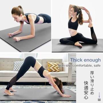 Gruper Thick Yoga Mat Non Slip, Large Size 72" L x 32" W
