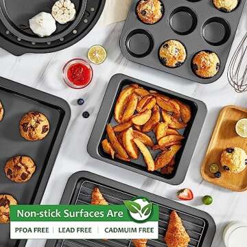 HONGBAKE Muffin Pan for Baking, Nonstick Cupcake Tin 12 Cup, 2 Pack Cup Cake Tray, Premium Cheesecake Pans, Dishwasher Safe - Dark Grey