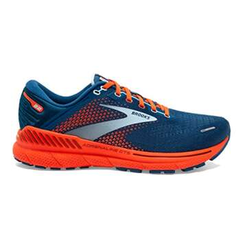 Brooks Men's Adrenaline GTS 22 Supportive Running Shoe - Blue/Light Blue/Orange - 11.5 Medium