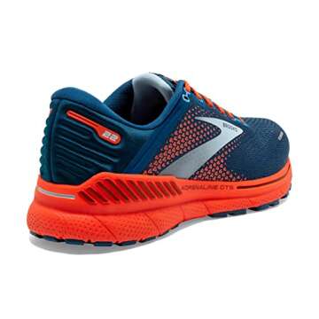 Brooks Men's Adrenaline GTS 22 Supportive Running Shoe - Blue/Light Blue/Orange - 11.5 Medium
