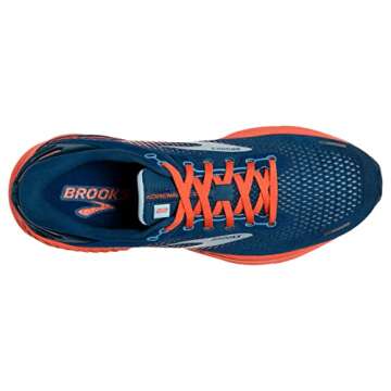 Brooks Men's Adrenaline GTS 22 Supportive Running Shoe - Blue/Light Blue/Orange - 11.5 Medium
