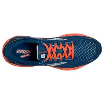 Brooks Men's Adrenaline GTS 22 Supportive Running Shoe - Blue/Light Blue/Orange - 11.5 Medium
