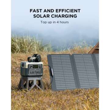 EF ECOFLOW RIVER 2 Max Solar Generator 512Wh Long-life LiFePO4 Portable Power Station& 160W Solar Pa...