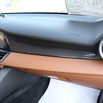 CHEYA 100% Real Carbon Fiber Car Center Console Co-pilot Passenger Side Decoration Cover Panel Trim ...