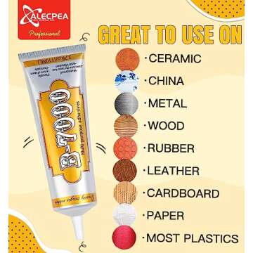 B7000 Glue Clear Adhesive - 15ml/0.5oz (2 Pack) - Jewelry Bead B-7000 Glue with Precise Tips for Rhinestones Fabric, Glass, Jewelry Making, DIY Art Crafts, Leather, Toys