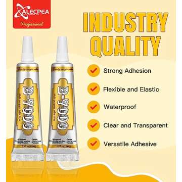 B7000 Glue Clear Adhesive - 15ml/0.5oz (2 Pack) - Jewelry Bead B-7000 Glue with Precise Tips for Rhinestones Fabric, Glass, Jewelry Making, DIY Art Crafts, Leather, Toys