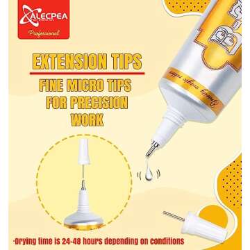 B7000 Glue Clear Adhesive - 15ml/0.5oz (2 Pack) - Jewelry Bead B-7000 Glue with Precise Tips for Rhinestones Fabric, Glass, Jewelry Making, DIY Art Crafts, Leather, Toys