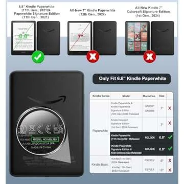 MoKo Case for 6.8" Kindle Paperwhite (11th Generation-2021) and Kindle Paperwhite Signature Edition,...
