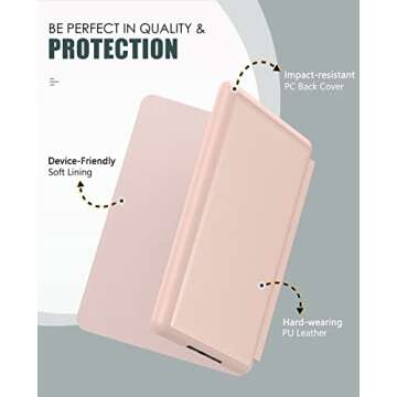 MoKo Case for 6.8" Kindle Paperwhite (11th Generation-2021) and Kindle Paperwhite Signature Edition, Lightweight Shell Cover with Auto Wake/Sleep for Kindle Paperwhite 2021 E-Reader, Rose Gold