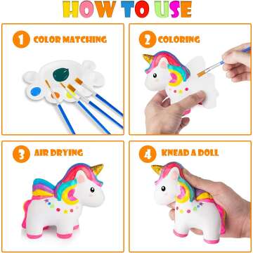 Unicorn Painting Kit for Kids - 5 Slow-Rise Unicorns