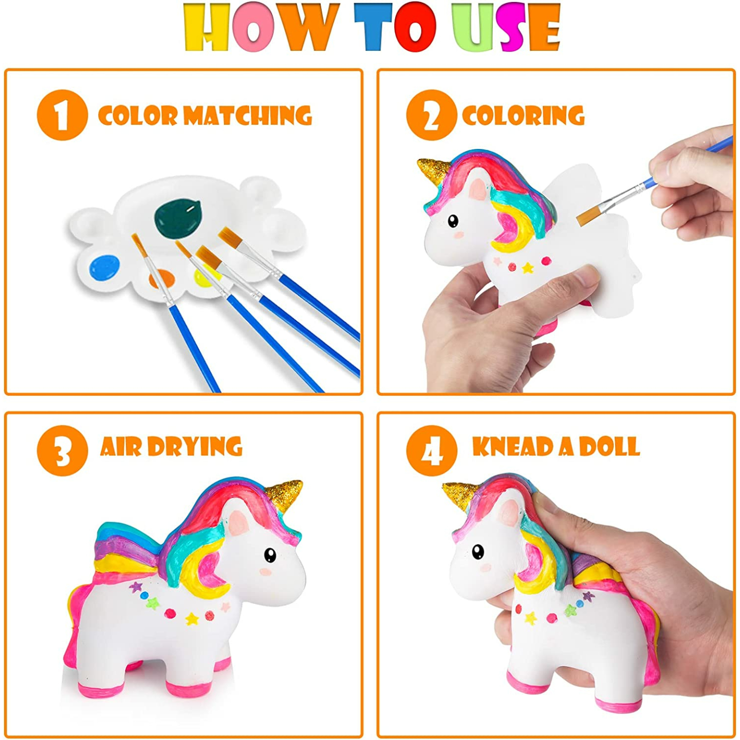Unicorn Painting Kit for Kids - 5 Slow-Rise Unicorns