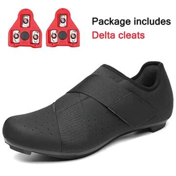 VikoViren Unisex Cycling Shoes Compatible with Peloton Bike with Single Hook & Loop Strap and Delta ...