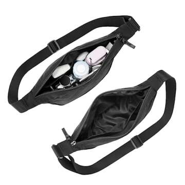 WESTBRONCO Crescent Bag Crossbody Bags for Women Trendy Small Nylon Fanny Pack Sling Hobo Bag Soft Casual, Black