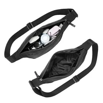 WESTBRONCO Crescent Bag Crossbody Bags for Women Trendy Small Nylon Fanny Pack Sling Hobo Bag Soft Casual, Black