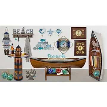 SAILINGSTORY Beach Wall Decor Key Holder with Shelf