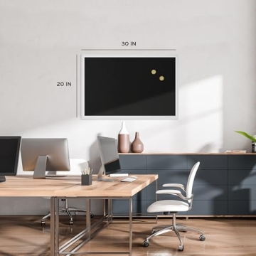 U Brands Magnetic Chalkboard 30x20 Premium Matte White Frame