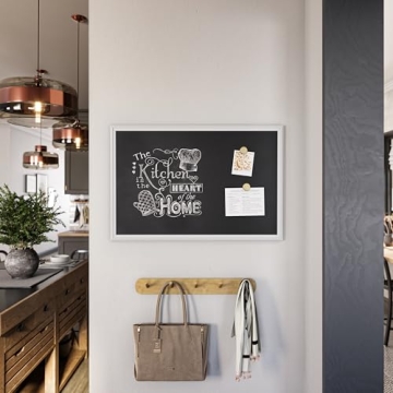 U Brands Magnetic Chalkboard 30x20 Premium Matte White Frame