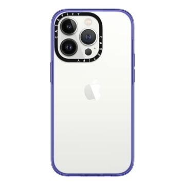 Durable CASETiFY Clear Purple iPhone 14 Pro Case with Military Drop Protection