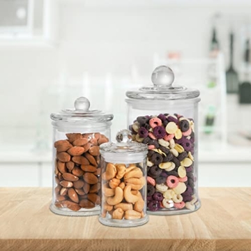Suwimut Set of 3 Glass Apothecary Jars for Organizing
