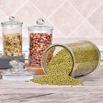 Suwimut Set of 3 Glass Apothecary Jars for Organizing