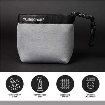 Club Scrub Golf Club and Golf Ball Cleaning Bag, Waterproof Clean Face Technology Liner, Perfectly D...