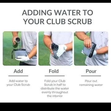 Club Scrub Golf Club and Golf Ball Cleaning Bag, Waterproof Clean Face Technology Liner, Perfectly Dry Neoprene Exterior, Detachable Clip, Machine Washable, Cleans Club Grooves, Gray