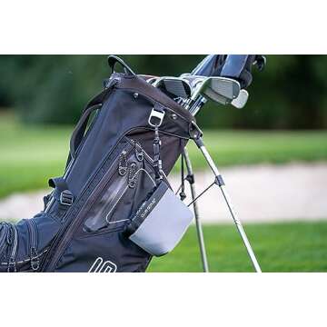Club Scrub Golf Club and Golf Ball Cleaning Bag, Waterproof Clean Face Technology Liner, Perfectly Dry Neoprene Exterior, Detachable Clip, Machine Washable, Cleans Club Grooves, Gray