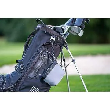Club Scrub Golf Club and Golf Ball Cleaning Bag, Waterproof Clean Face Technology Liner, Perfectly Dry Neoprene Exterior, Detachable Clip, Machine Washable, Cleans Club Grooves, Gray