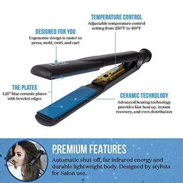 HAI Convertible Ceramic Hair Straightener with 5 Temp Levels