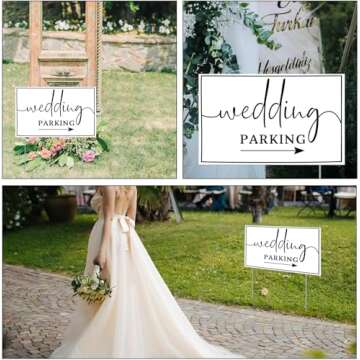 Stylish Double-Sided Wedding Parking Directional Signs