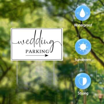 Stylish Double-Sided Wedding Parking Directional Signs