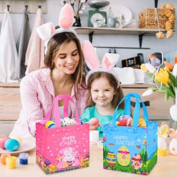 Iioscre 8 PCS Reusable Easter Gift Bags for Kids