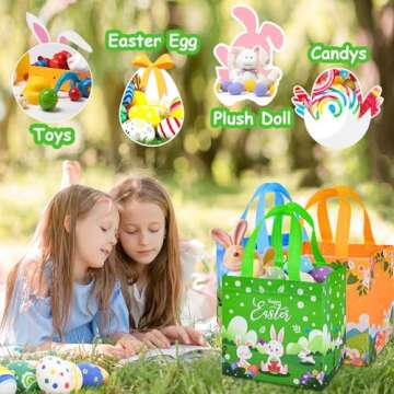 Iioscre 8 PCS Reusable Easter Gift Bags for Kids