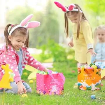 Iioscre 8 PCS Reusable Easter Gift Bags for Kids