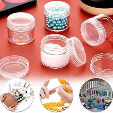 50 Pieces 20g Empty Clear Plastic Cosmetic Pot Jars