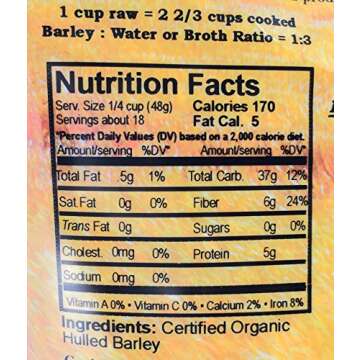 Grain Place Foods | Non-GMO Organic Hulled Barley | Made in the USA | 2 lb Bag