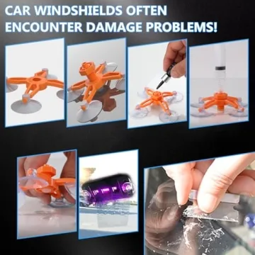 Brennenstuhl Windshield Repair Kit for Chips and Cracks, Rock Chip Repair Kit Windshield, for All Ca...
