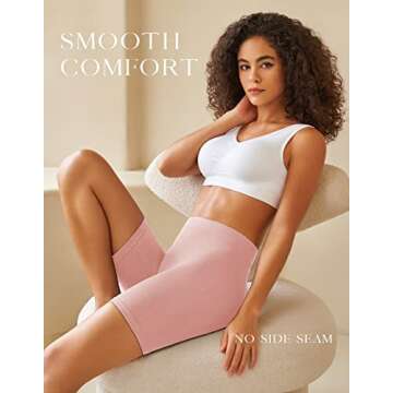SIMIYA Slip Shorts for Women, Smooth Seamless Slip Shorts for Under Dresses, Stretch Workout Yoga Biker Shorts