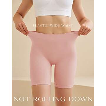 SIMIYA Slip Shorts for Women, Smooth Seamless Slip Shorts for Under Dresses, Stretch Workout Yoga Biker Shorts