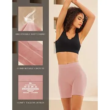 SIMIYA Slip Shorts for Women, Smooth Seamless Slip Shorts for Under Dresses, Stretch Workout Yoga Biker Shorts