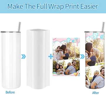 D·S 8 Pack Sublimation Tumblers 20 oz Skinny Stainless Steel Insulated Straight Sublimation Tumbler Blank with Straw, Lid, Brush Individual Gift Box and Shrink Wrap
