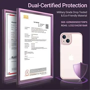 TORRAS Shockproof for iPhone 14 Case & for iPhone 13 Case Military Grade Drop Tested Shockproof Protective Hard Back Slim Case for iPhone 13/14 6.1'', Chalk Pink-Guardian Series