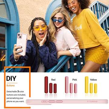 TORRAS Shockproof for iPhone 14 Case & for iPhone 13 Case Military Grade Drop Tested Shockproof Protective Hard Back Slim Case for iPhone 13/14 6.1'', Chalk Pink-Guardian Series