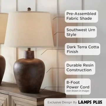 Elegant 27" Tall Regency Hill Glenn Table Lamps Set of 2