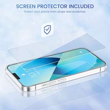 Caka Glitter Liquid Phone Case for iPhone 13/14 - Blue Purple Sparkle