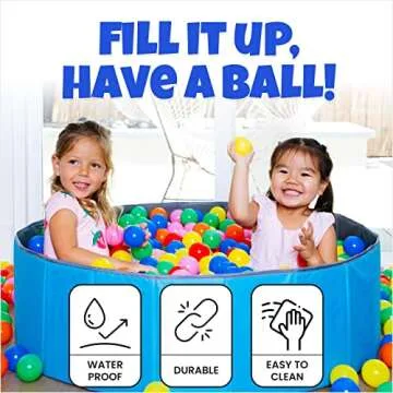 Click N' Play Ball Pit for Toddlers and Kids, Holds Over 400 Balls, Soft, Foldable and a Reusable St...