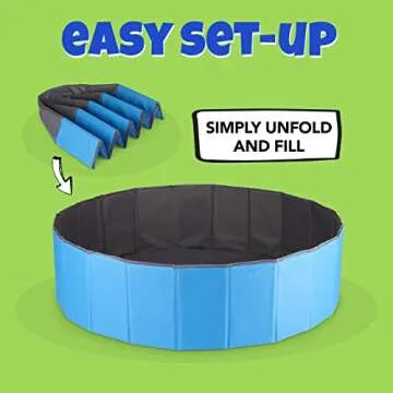 Click N' Play Ball Pit for Toddlers and Kids, Holds Over 400 Balls, Soft, Foldable and a Reusable Storage Bag is Included, Great as a Play Pool, for Indoor or Outdoor Use, Blue