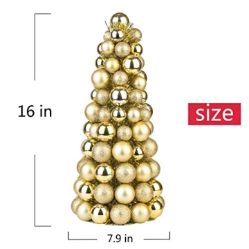 Costyleen 16 Inch Christmas Ball Tree for Festivities