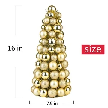 Costyleen 16 Inch Christmas Ball Tree for Festivities