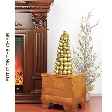 Costyleen 16 Inch Christmas Ball Tree for Festivities
